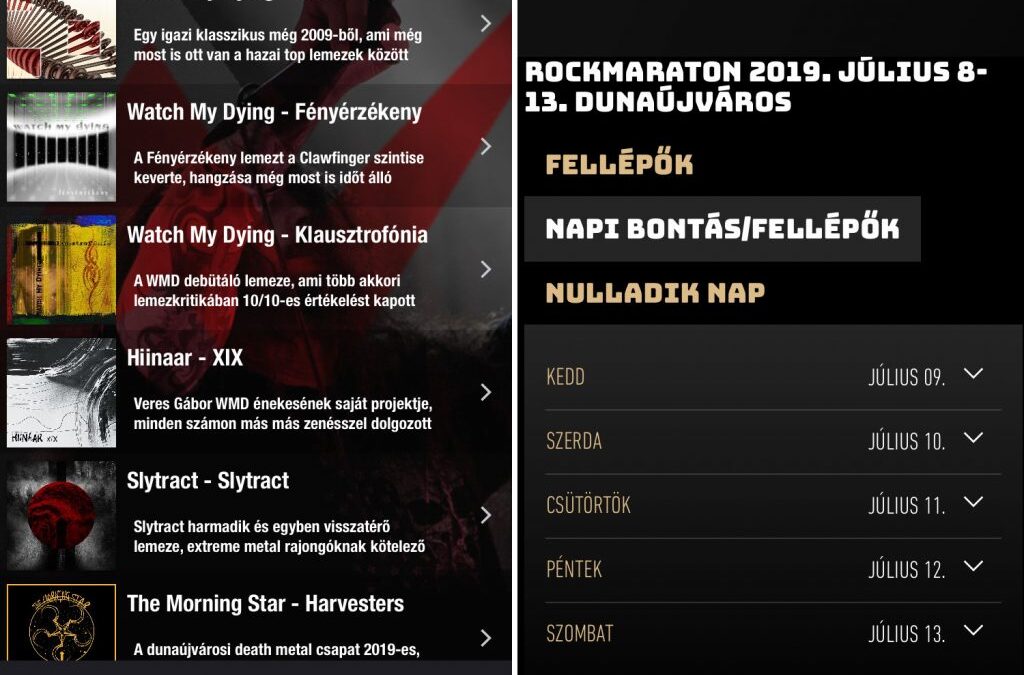 Rockmaraton és WMD a frissült Metal.hu app-ban