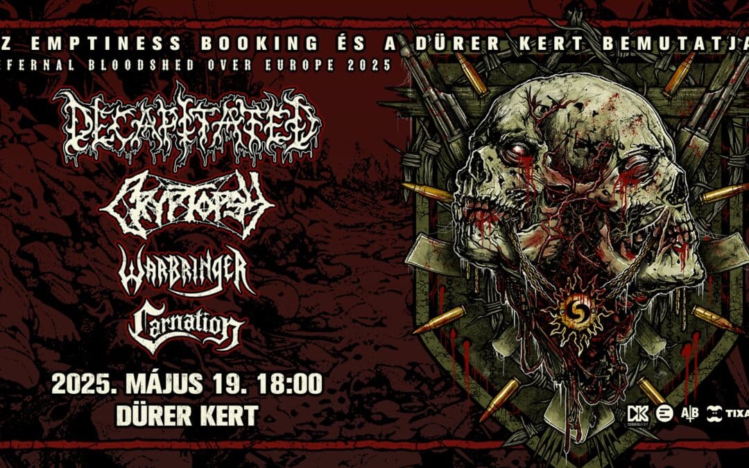 Május 19-én a Dürer Kert megtelik könyörtelen energiával: a DECAPITATED és a CRYPTOPSY fog pusztítani a WARBRINGER és a CARNATION társaságában!